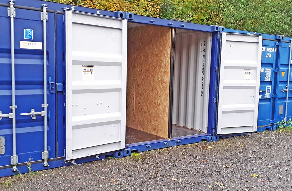 Exemple de container cloisonné en OSB