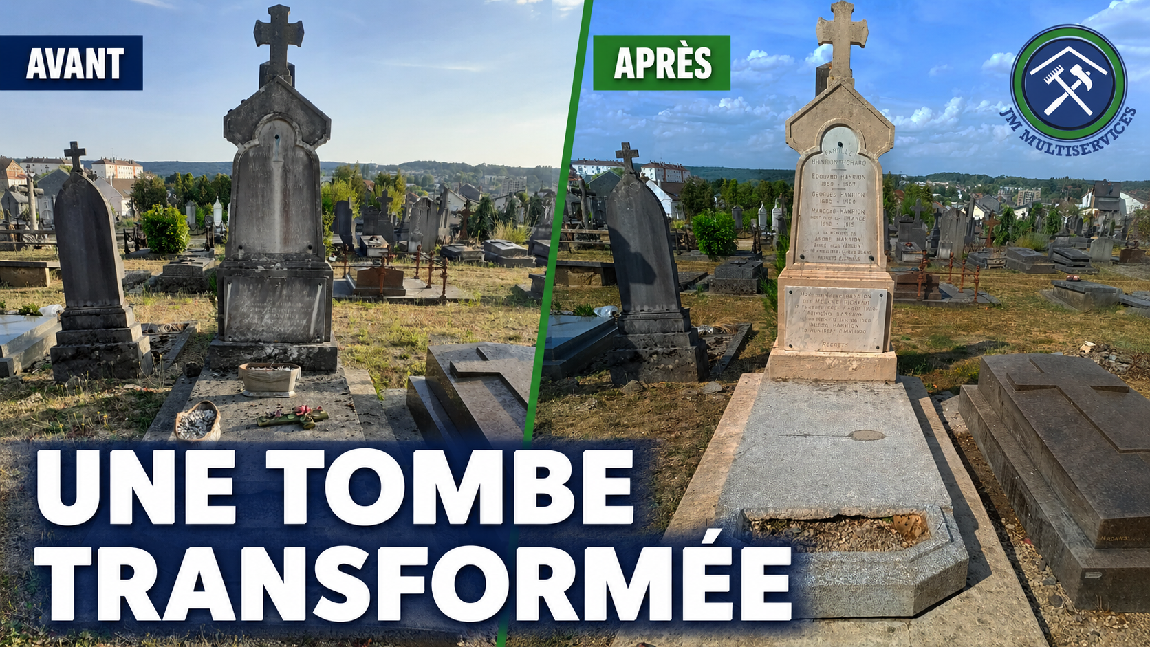 Restauration complète d'une sépulture au cimetière Boutet de Charleville-Mézières