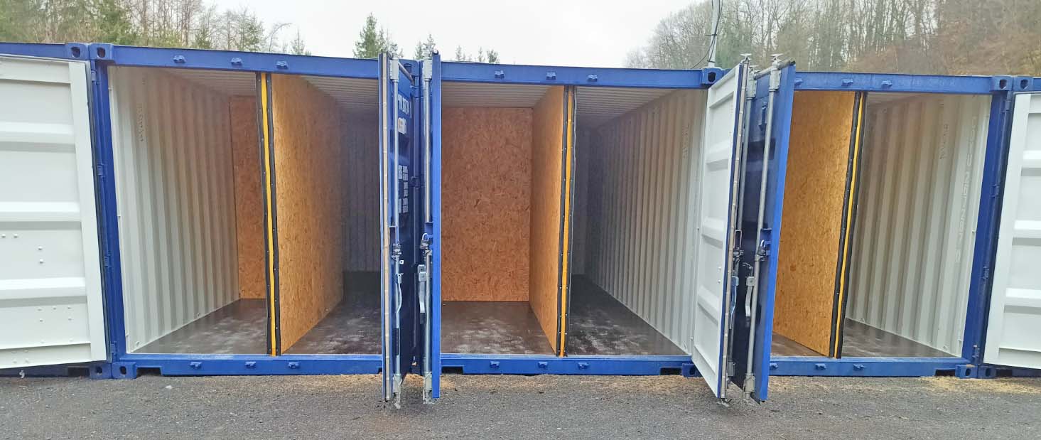 Aménagement de 3 containers en box de 3 et 11M²