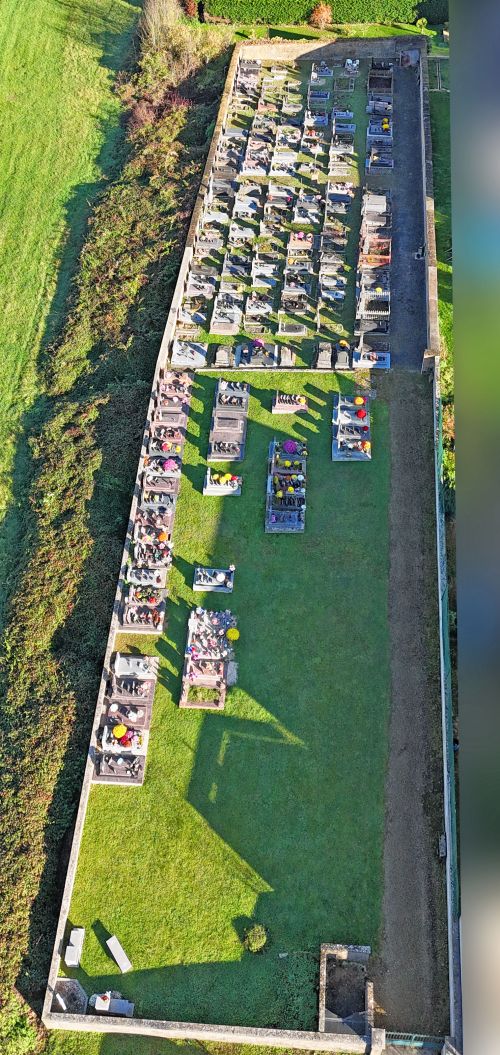Vue aérienne par drone du cimetière de Boutancourt
