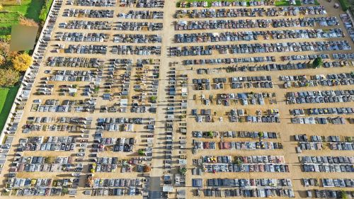 Vue aérienne par drone du cimetière de Villers-Semeuse