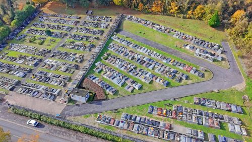 Vue par drone du cimetière de Charleville-Mézières - Montcy St Pierre (nouveau cimetière)