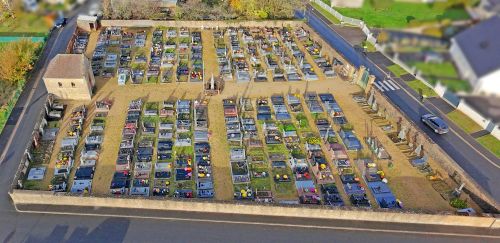 Vue aérienne par drone du cimetière de Aiglemont