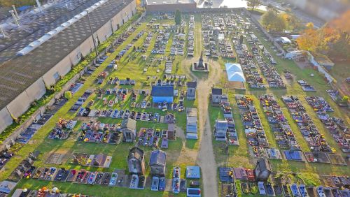 Vue aérienne par drone du cimetière de Vivier-au-Court